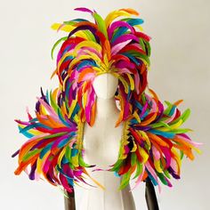 Headpiece Size: Wide:60 cm(24 inch) high:60cm(24inch) Material: rooster tail feather Secured with black elasticated cord on the back,so that you can use it according to your need to use it like our link picture,you also can use it as a belt like a dress, very beautiful Packing:we use a box, you can as a gift for your friends About Shipping: The link shipping cost by SF, the shipping time about 15-20days , if you are urgent need it ,please contact with us to pay for fast shipping cost Feather Sha Multicolor Rave Costume Accessories For Costume Party, Multicolor Rave Costume Accessories, Multicolor Costume Accessories For Party And Carnival, Feather Costume Accessories For Carnival Cosplay, Feathered Hats And Headpieces For Mardi Gras Costume Party, Feathered Costume Hats And Headpieces For Mardi Gras, Multicolor Costume Hats And Headpieces For Carnival, Carnival Festival Costume Hats With Feathers, Multicolor Costume Hats And Headpieces For Mardi Gras