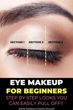 Eye Makeup For Beginners: Learn how to accentuate, enhance, and define your eyes in beautiful ways with eye makeup!! Try one of these four stunning, yet easy, step-by-step eyeshadow looks perfect for beginners & up!!  ... more Eyeshadow Looks For Beginners, Eye Makeup For Beginners, Eye Makeup Guide, Hooded Eye Makeup Tutorial, Everyday Eye Makeup, Makeup Secret, Makeup Artist Tips