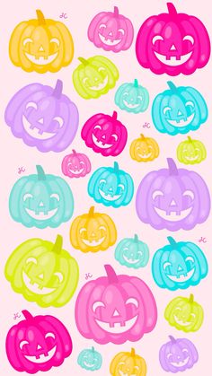 an image of halloween pumpkins in different colors