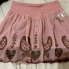 Free People Embroidered Skirt, Guava/Pink Color. Never Worn. Small Size Embroidered Pink Summer Skirt, Bohemian Pink Embroidered Skirt, Bohemian Embroidered Red Skirt, Fitted Bohemian Embroidered Mini Skirt, Pink Fitted Bohemian Mini Skirt, People Embroidery, Embroidery Skirt, Free People Skirt, Embroidered Skirt