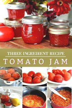 three ingredient recipe for tomato jam