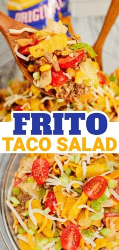 a close up of a plate of taco salad with the title text overlay