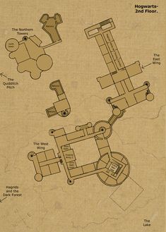 an old map showing the location of hogwart's castle