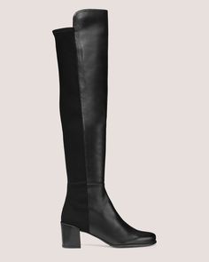 City Block Boot | Stuart Weitzman Flexible Back, City Block, Black Knee High Boots, Knee Boot, Black Knees, Nappa Leather, Over The Knee Boots, Over The Knee, Low Heels