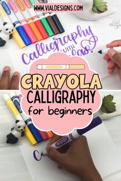 Crayola Calligraphy for Beginners! This is a calligraphy beginner's guide! Crayola Calligraphy, Brush Lettering Font, How To Do Calligraphy, Calligraphy Doodles, Diy Calligraphy, Fancy Writing, Calligraphy Video, Yw Activities, Doodle Videos