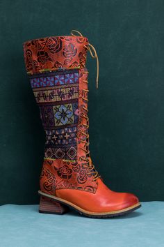 Introducing the floral embossed leather tie-accent knee high boots! These boots are the epitome of style and comfort, combining high-quality leather and intricate floral embossing to create a truly stunning design. The delicate tie accents add a touch of femininity, while the cushioned insole provides all-day comfort. Add some sophistication and flair to your wardrobe with our exclusive knee high boots collection! 1.1'' heel 15.6" Shaft 16.5" Circumference Zip & lace-up closure Genuine Leather u Reindeer Headband, Leather Tie, Knee High Leather Boots, Dress Jewelry, Accessories Necklace, High Quality Leather, Embossed Leather, High Boots, Knee High Boots