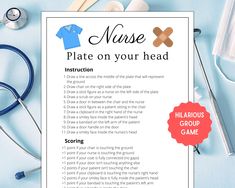 a nurse's note with the words plate on your head next to medical supplies