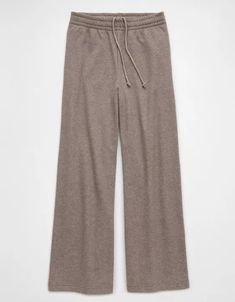 AE Knit Baggy Wide-Leg Sweatpant Neutral Sweatpants Outfit, Women’s Sweatpants, Sweat Pants Aesthetic, Baggy Sweatpants Outfit, Wide Leg Sweatpants Outfit, Brown Sweatpants, Wardrobe Minimalist, Capsule Wardrobe Minimalist, School Fit