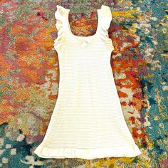 New! Anthropologie Summer Flirty Dress Has Soft Lining. Original Price $130 Cream Fitted Midi Sundress, Fitted Cream Midi Sundress, Elegant Cream Mini Dress For Vacation, Fitted Off White Summer Midi Dress, Fitted Off White Dress With Ruffle Hem, Fitted Off White Midi Dress For Spring, Off White Fitted Dress With Ruffle Hem, Off White Fitted Dress For Vacation, Fitted Cream Mini Dress For Vacation