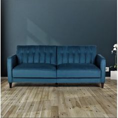 Set the tone for a mid-century modern space with this sofa bed. Its tapered legs offer a vintage spin, while the upholstery creates an inviting texture. Its solid and manufactured frame transforms into a bed to accommodate overnight guests, while foam and coil springs combine to offer comfort as you kick back with your latest read. Mercer41 Fabric: Teal Blue | Mercer41 Cornell 81" Square Arm Sofa Bed 33.5 H x 81.0 W x 39.4 D in green / bluePolyester in Teal Blue | 33.5" H X 81" W X 39.4" D | Way Sofa Bed Wood, Luxury Sofa Bed, Loveseat Sleeper Sofa, Upholstery Bed, Sleep Sofa, Sofa Bed Design, Square Arm Sofa, Convertible Sofa Bed, Black Sofa