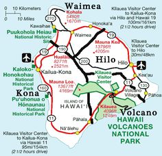 a map showing the location of hawaii's volcanos and where to stay in it