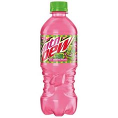 a bottle of mountain dew on a white background