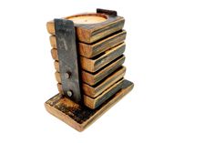 a stack of wooden blocks sitting on top of each other