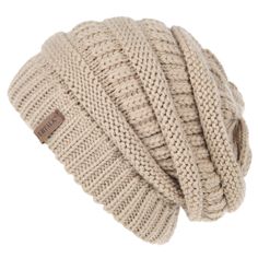 a knitted beanie hat on a white background