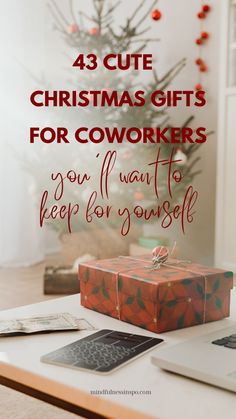 43 cute Christmas gifts for coworkers you'll want to keep for yourself. gift guide on mindfulnessinspo.com Cute Office Gifts For Christmas, Cute Coworker Gifts For Christmas, Presents For Coworkers Christmas, Ornament Gift Ideas For Coworkers, Crafts For Coworkers Christmas, Coworkers Gifts Christmas, Cute Holiday Gifts For Coworkers, Small Christmas Presents For Coworkers