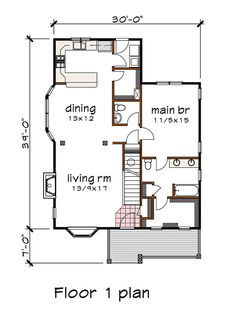 the floor plan for a two story house with an upstairs living room and kitchen area