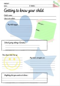 a child's birth certificate with the words getting to know your child