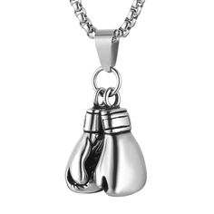 PRICES MAY VARY. Men Women Stainless Steel Boxing Glove Chain Pendant Necklace Metal: Stainless Steel is robust and will not tarnish or rust easily, it is easy to maitain and ideal for long-lasting jewelry designs Pendant size:2.5 x 1.5 cm / 1.0 x 0.6 inch Chain: 22" + 2 inches chain extender. 5.0 mm Wide Rolo Curb Chain Including a beautiful gift box printed with Brand Name "HZMAN" logo. In case you buy it as a gift - you may be sure it looks nice. HZMAN Jewelry Company

 HZMAN Jewelry is a fam Famous Jewelry, Boxing Glove, Chain Extenders, Jewelry Brand, Boxing Gloves, Necklace Black, Jewelry Companies, Chain Pendant, Metal Necklaces