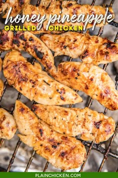 grilled chicken on the grill with text overlay