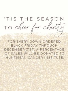 a white and gold christmas card with the words tis the season to cheer for charity