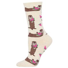 What’s more significant to an otter than its significant otter? We’re pretty sure it’s not watermelon, but look at what an adorable pair they make! Whether you’re hanging out in the harbor, waiting for your next otter sighting, or munching on watermelon on the porch, you otter be wearing these cute socks! Significant Otter, River Otters, Sock Store, Eating Watermelon, Vision Street Wear, Women Crew Socks, Crazy Socks, Men's Shoe, Cute Socks