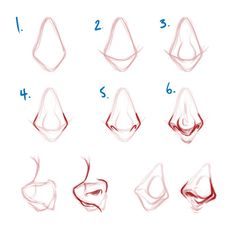 step by step instructions on how to draw the nose and mouth for children's drawings