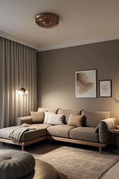 Dark Beige Living Room, Long Curtains Living Room, Greige Living Room, Grey Sofa Living Room, India Home Decor, Latest Living Room Designs, Living Room Decor Gray, Beige Living Rooms, Pinterest Room Decor