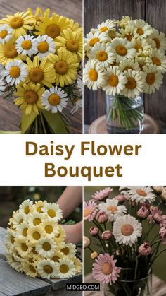 50 Beautiful Daisy Flower Quotes & Meanings for Every Color: A daisy bouquet is a cheerful and elegant floral arrangement. Perfect for weddings, birthdays, or simple home decor, daisy bouquets symbolize:
Friendship & Happiness – Yellow and white daisies.
Romantic Love – Red and pink daisies.
Serenity & Peace – Blue and purple daisies.
Pairing daisies with roses, baby's breath, or tulips can enhance