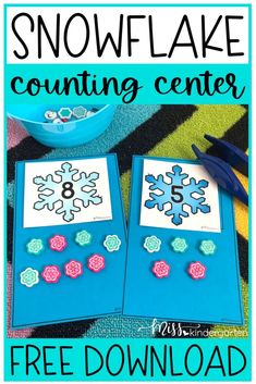 the snowflake counting center is an easy and fun way to practice counting skills