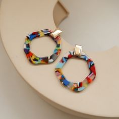 Sku CY-!121200 Material Alloy Feature Electroplating Occasion Casual, Vacation, Party Seasons Spring, Summer, Autumn, Winter Type Earrings Color Same as picture Multicolor Fun Hoop Earrings For Party, Fun Multicolor Hoop Earrings For Party, Multicolor Circular Summer Earrings, Trendy Multicolor Hoop Earrings As Gift, Artsy Multicolor Earrings For Party, Multicolor Round Earrings For Summer, Multicolor Circle Earrings For Party, Colorful Round Trendy Earrings, Multicolor Abstract Design Earrings For Gift