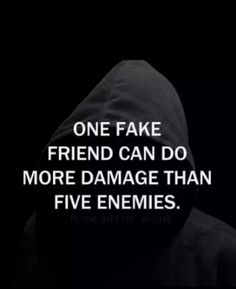 a person wearing a hoodie with the words one fake friend can do more damage than five