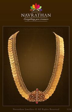 an advertisement for the navrathhan jewellery store, featuring gold necklaces and earrings