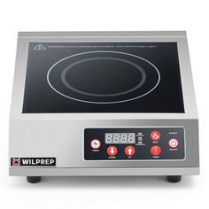 a stainless steel stove top oven with electronic controls