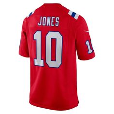 Opposing teams take notice when Mac Jones is on the field, so help your young New England Patriots fan rep one of the top players in the NFL with this Game jersey from Nike. It replicates the same authentic look Mac Jones wears during the season. Complete with mesh panels for extra breathability, this jersey is the perfect piece of gear to show support for the New England Patriots. Short sleeve Tailored fit designed for movement Side splits at hem Material: 100% Polyester Tricot Mesh side panels Mac Jones, Patriots Game, Jersey Patriots, Youth Game, Ezekiel Elliott, Patriots Fans, Julian Edelman, Nike Jersey, Game Jersey