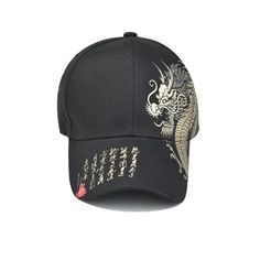 Men’s Chinese Dragon Cotton Cap Look your best in this fun and fashionable Ballcap. Black Cotton Adjustable Strap Size: 55-59 cm Black Breathable Flat Cap, Black One Size Flat Cap, Black Flat Cap For Sports, Black Sports Flat Cap, Black Hip Hop Trucker Hat Flat Cap, Hip Hop Cap Hat, Hip Hop Cap One Size Fits Most, Sports Flat Cap One Size Fits Most, Black Hip Hop Baseball Cap With Breathable Fabric