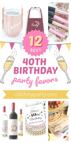 the best birthday party favors for girls and boys, including champagnes, cake pops, wine