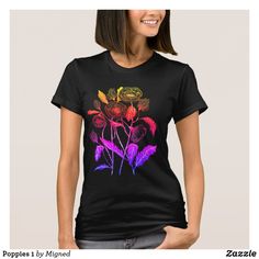 Poppies 1 Bodybuilding T Shirts, Flat Collar, Neck Label, Teal And Pink, Clothing Design, Girls Wardrobe, Shirt Styles, Womens Basic, Style Trends