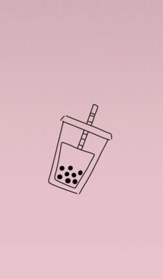 a drawing of a drink in a glass with two straws on it and the bottom half filled with liquid