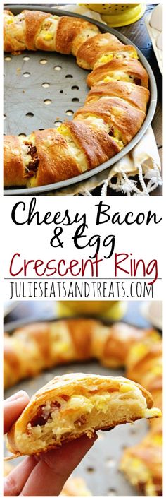 cheesy bacon and egg crescent ring is an easy appetizer for breakfast or brunch