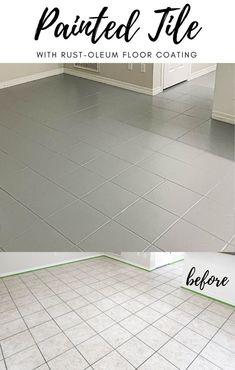 the before and after photos of a tile floor