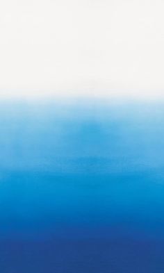 an abstract painting with blue and white colors