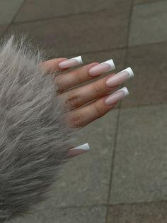 Classy Almond Nails, Pink Tip Nails, Tapered Square Nails, Pointed Nails, Blush Nails, Nails Only, Classy Nails, Funky Nails, Lily Collins