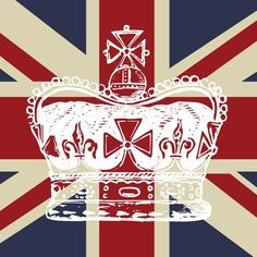 a british flag with the words love london written on it and a crown in the middle