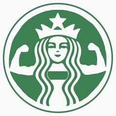 the starbucks logo is shown in green and white, with a woman's head wearing a crown