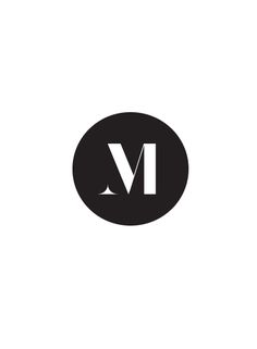 a black and white logo with the letter m