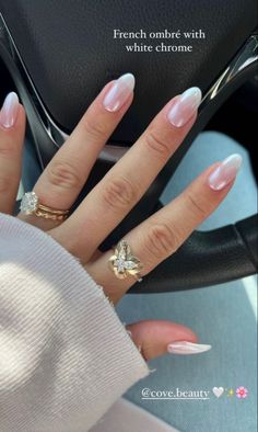 Perfect Grades, Ombre Chrome Nails, White Chrome Nails, Wedding Day Nails, Engagement Nails, Bridal Prep, White Chrome, Her Nails, Bride Nails