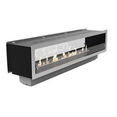 Decoflame Orlando 47 Black Automatic Two-Sided Ethanol Fireplace Insert-Modern Ethanol Fireplaces Standing Fireplace, Ventless Fireplace, Fireplace Grate, Ethanol Fireplace, Bioethanol Fireplace, Fireplace Insert, Fire Features, Ral Colours, Fireplace Inserts