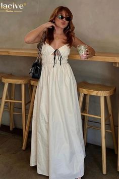 43654075056172|43654075088940|43654075154476 Day Out Maxi Dress With Drawstring, Drawstring Maxi Dress For Day Out, Spring Brunch Drawstring Maxi Dress, Elegant Spring Maxi Dress With Drawstring, Casual Beige Maxi Dress With Tie Straps, Beige Casual Maxi Dress With Tie Straps, Elegant Cotton Maxi Dress With Tie Straps, Beige Maxi Dress With Tie Straps, Chic Sleeveless Maxi Dress With Drawstring