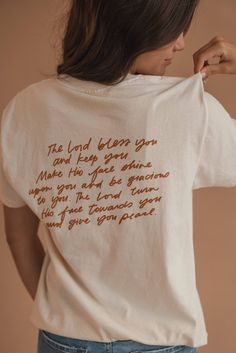 The Blessing Tee – Dear Heart Church Merch Ideas, Christian Branding, By His Grace, Praise Jesus, Catholic Tshirts, Christian Graphics, Christian Tshirt Design, Wallpaper Bible, Blessed Shirt