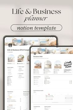 the front and back side of a mobile phone, with text that reads life & business planner